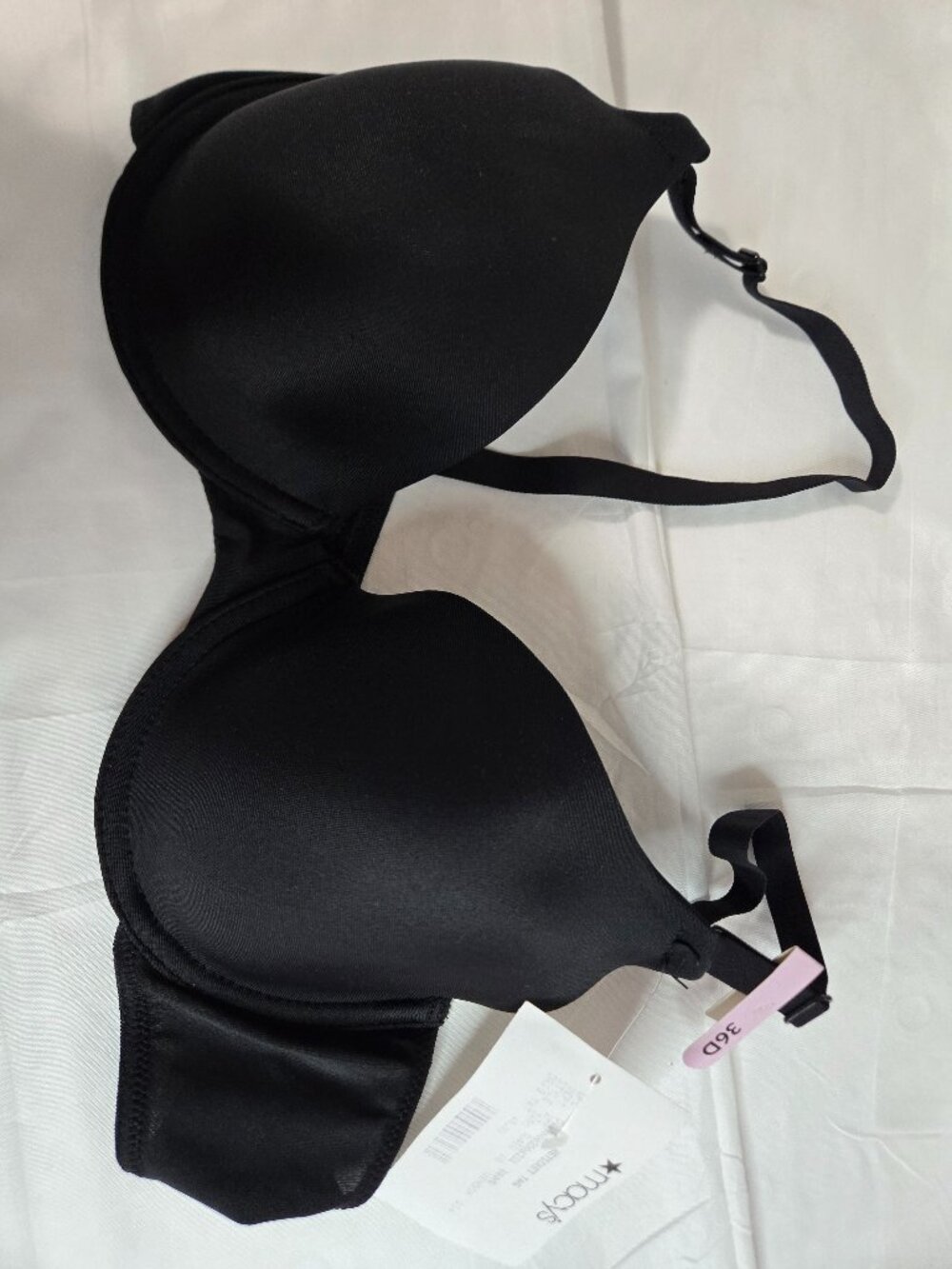 NWOT Maidenform 36D black t shirt bra padded underwire Style:07959